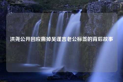 洪尧公开回应撕掉吴谨言老公标签的背后故事